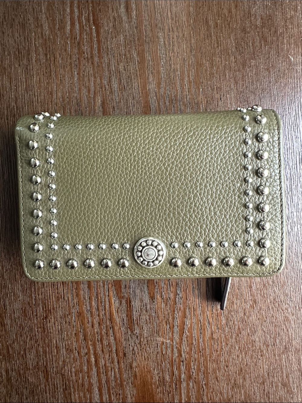 Brighton Pretty Tough Stud Olive Wallet